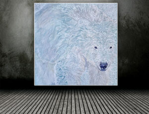 Acryl Leinwandbild Eisbär abstrakt
